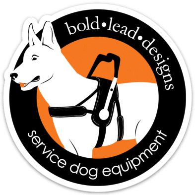 Sticker: Service Dog logo GSD (big 4 inch circle)