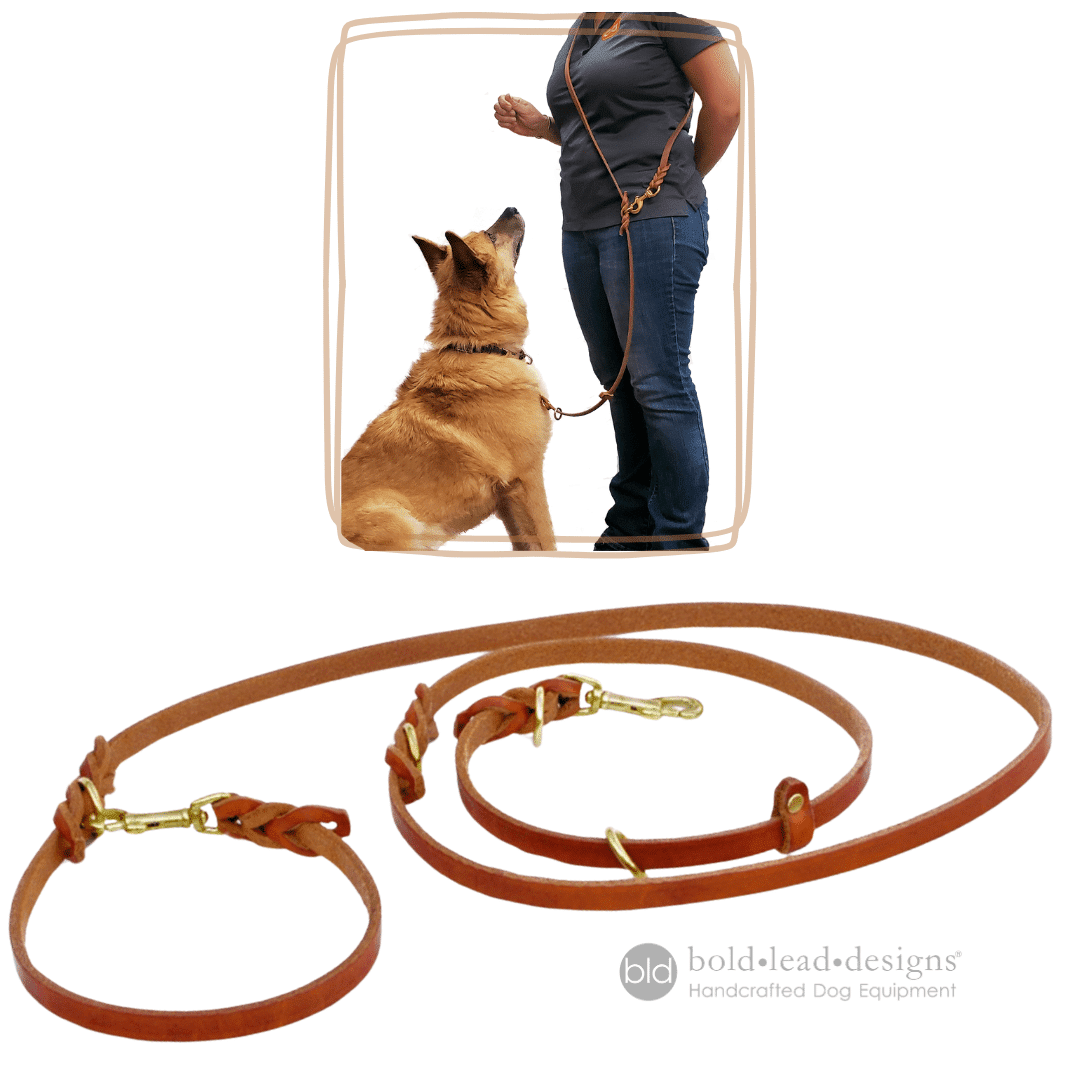 The Leather 8-Way Lead™ - versatile leash (6 or 8 feet long)