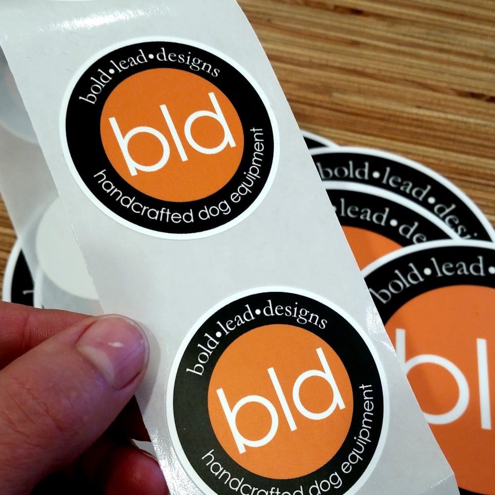 Sticker:  BLD orange logo, small size (1.5" set of 3)