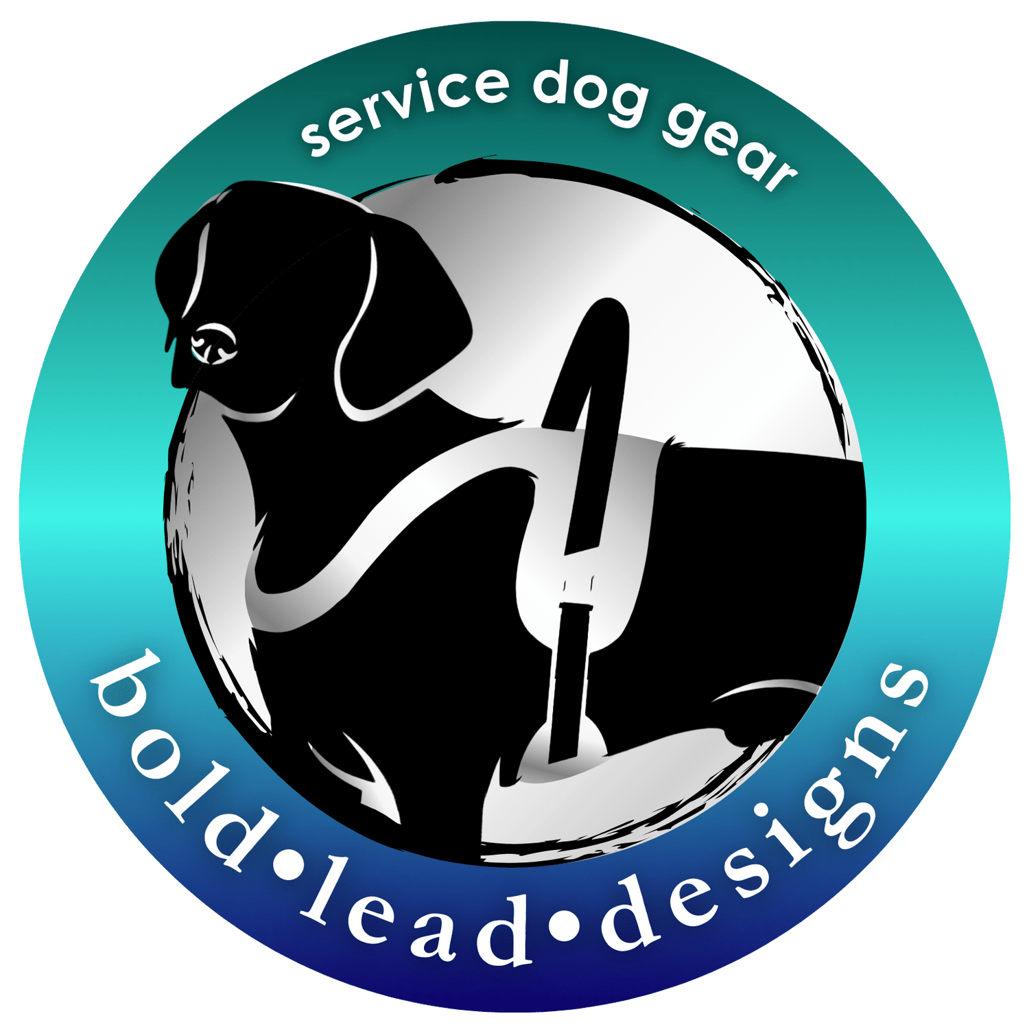 Sticker: Service Dog blue lab (3 inch circle)