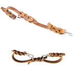 TAN LEATHER LEASH CADDY on white background