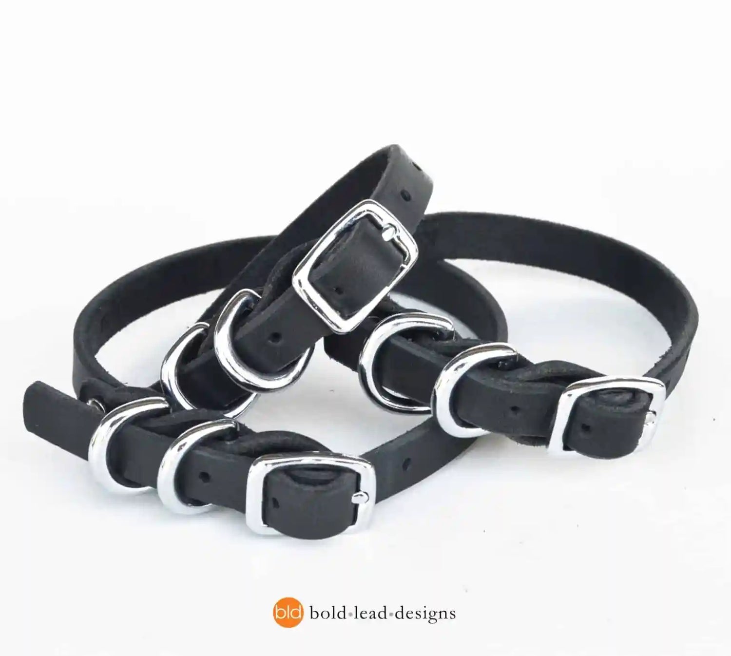 Dainty Dog Collar - Double D-Ring Leather Collar for Small Breeds