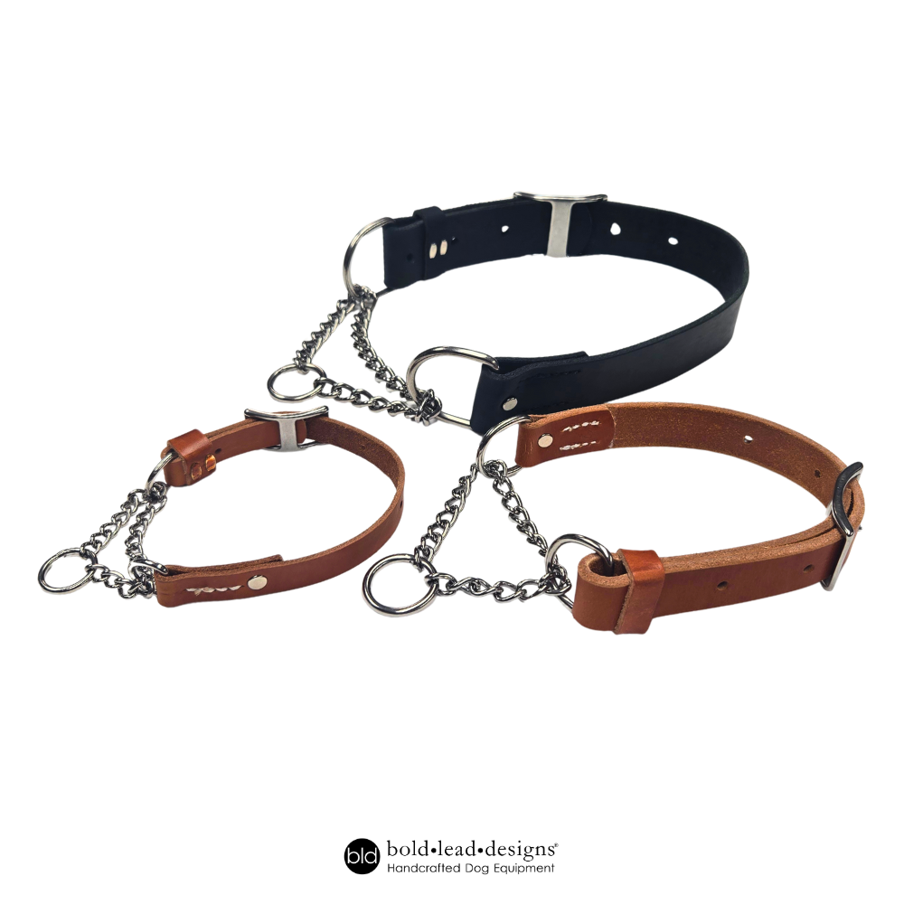 Leather Martingale 2.0 - half check collar