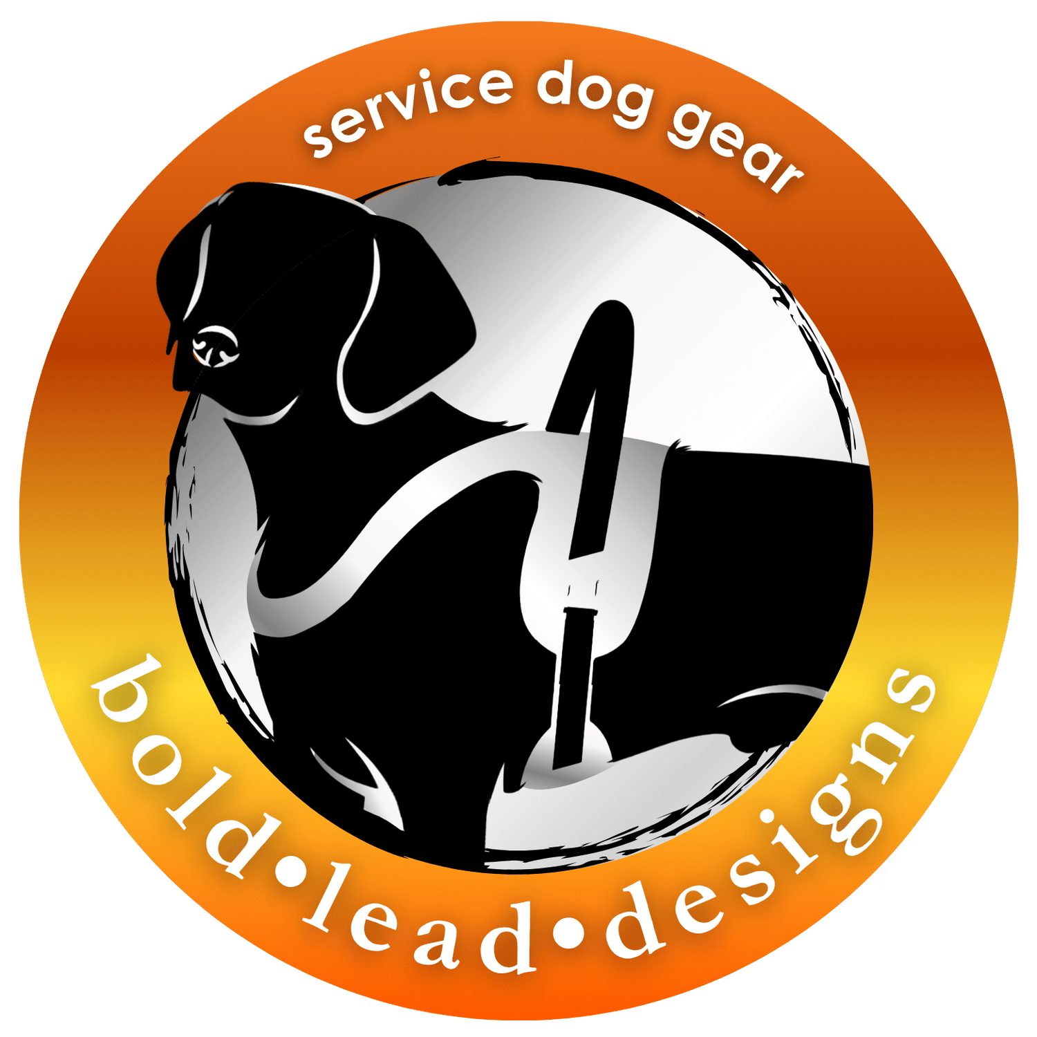 Sticker: Service Dog orange lab (3 inch circle)