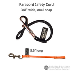 two paracord safety cords on a white background with text of measurements
