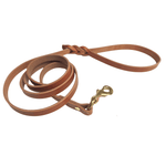 Tan Leather Traditional Leash with brass snap