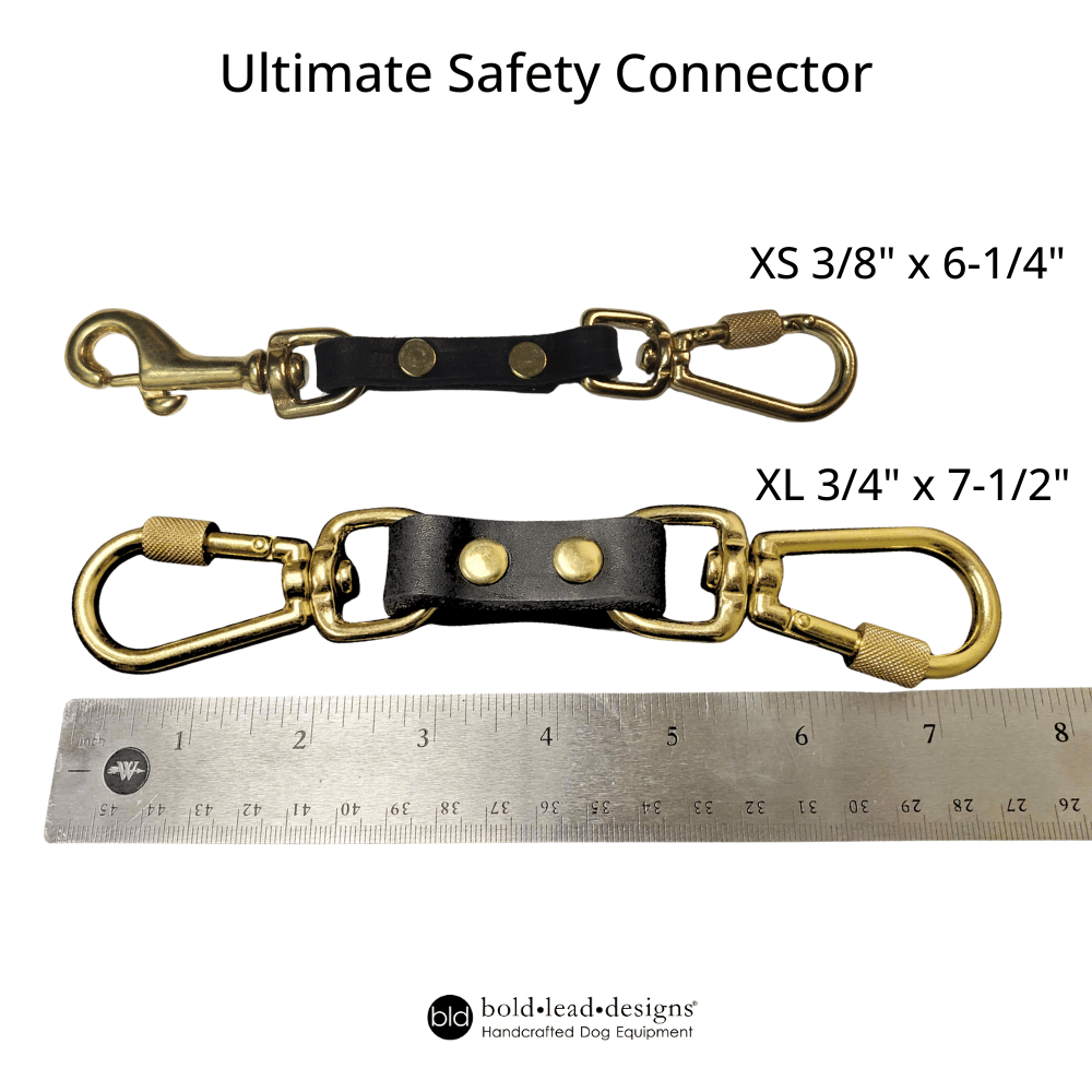 Ultimate Safety Connector with size dimensions and Bold Lead Designs branding.