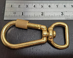 XL 3/4 inch size locking carabiner next to ruler for scale