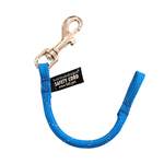 reflective electric blue safety cordon white background