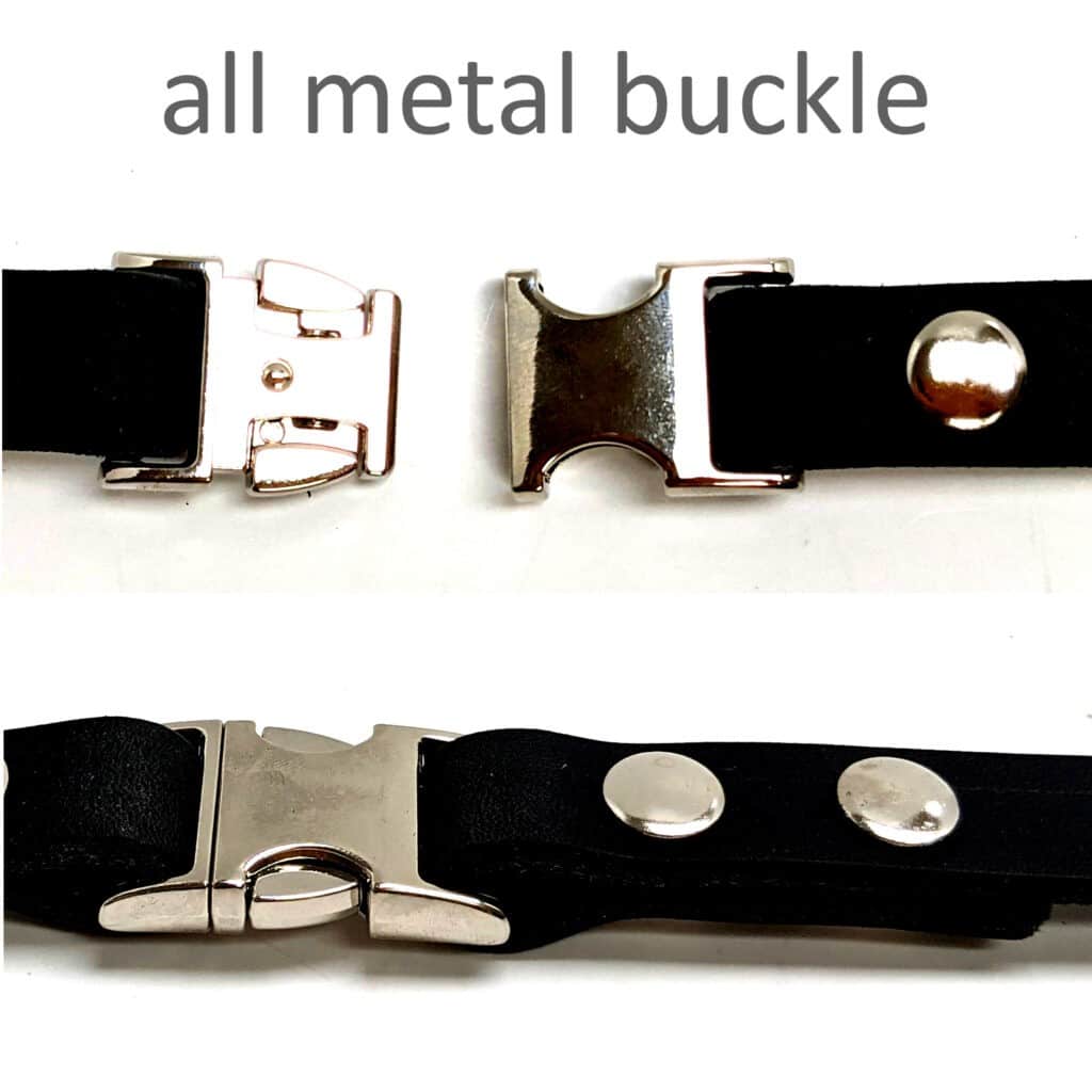 BLD's Quick Release Collar™ Leather dog collar with metal buckle