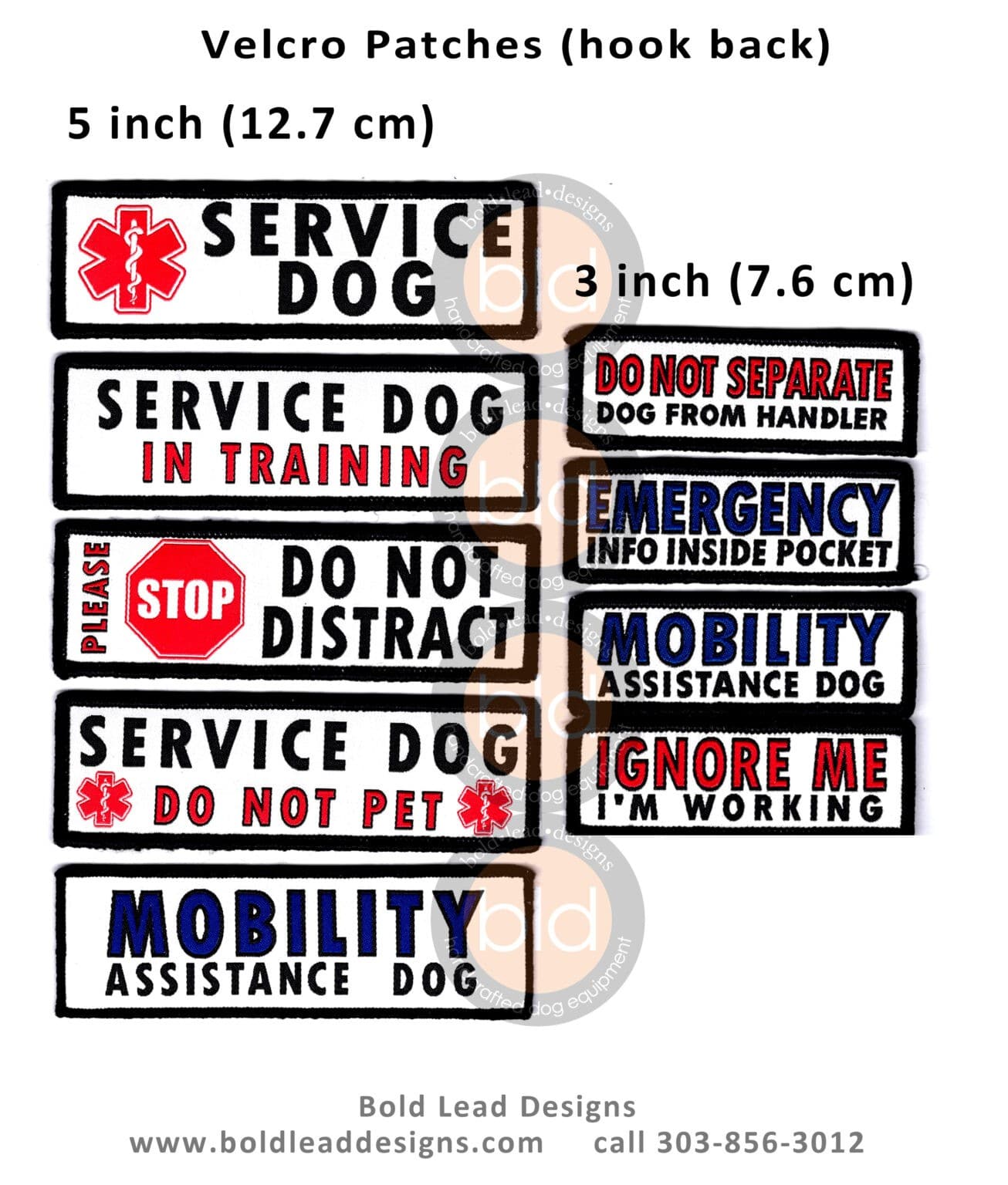 Service Dog Velcro Patch Bold Lead Designs