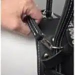 short grab handle clipped to handle O-rings on the back of the LAH